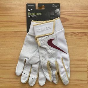 Florida State Seminoles NIKE Batting Gloves FORCE Elite Home(XXL)White